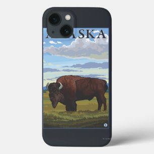 Bison-Szenen-Vintages Reise-Plakat Case-Mate iPhone Hülle