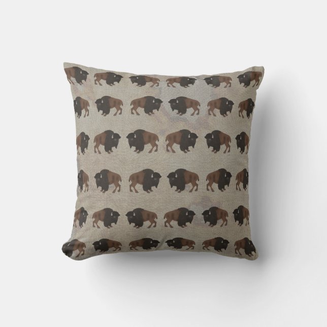 Bison Throw PIllow Kissen (Vorderseite)