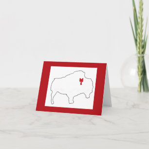 Bison und Schleife Feiertagskarte