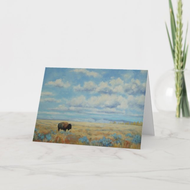 Bison Under a Big Sky Fine Art Jeder Anlass Karte (Vorderseite)