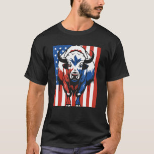 Bison uns Flagge Wildtiere amerikanisch Tier Biso T-Shirt