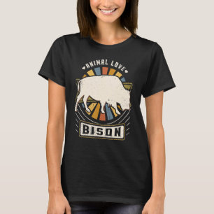 Bison Vintag Classic Retro Animal T-Shirt