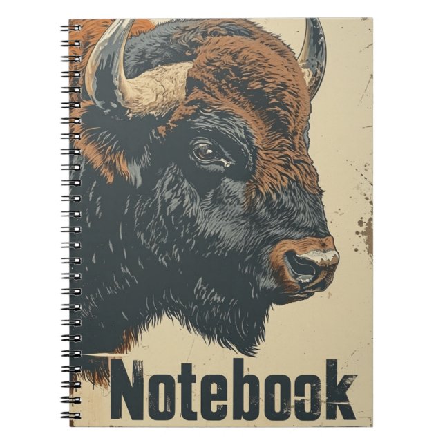 Bison Vintag Notizblock (Vorderseite)