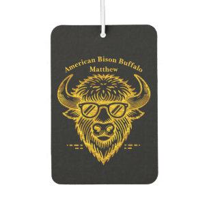 Bison Wearing Sonnenbrille mit Coolem Ausdruck Autolufterfrischer