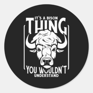 Bison Wildlife Animal Bison Runder Aufkleber