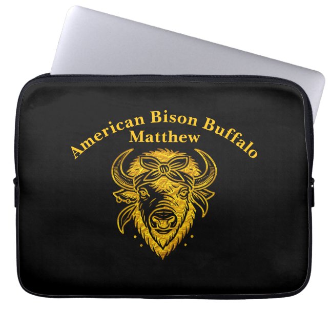 Bison with Bandana in Graphic Style Artwork Laptopschutzhülle (Vorderseite)
