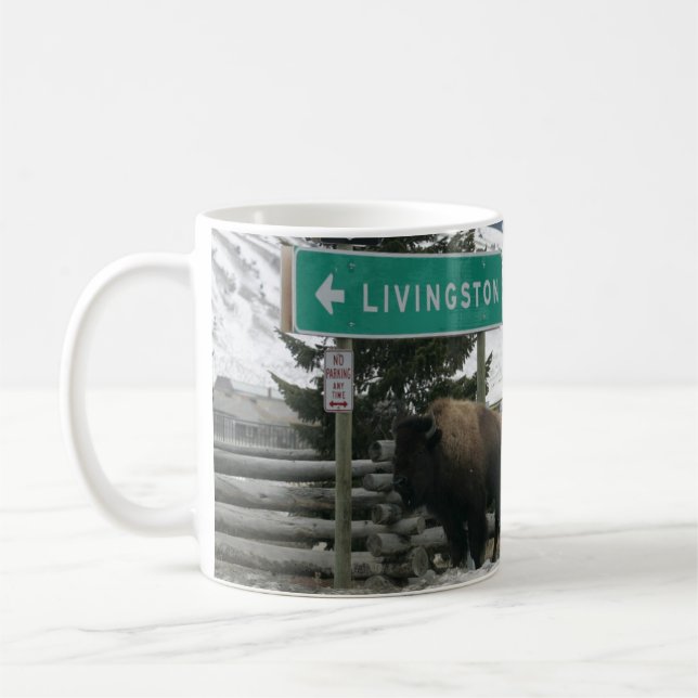 BIson, Yellowstone-Eingang, Gardiner, MT Kaffeetasse (Links)