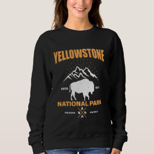 Bison Yellowstone Nationalpark Buffalo Vintag Re Sweatshirt