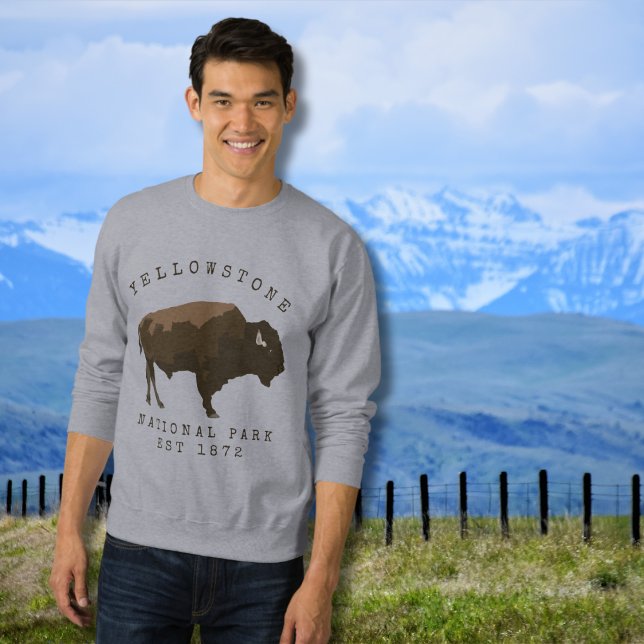 Bison Yellowstone Nationalpark etabliert Sweatshirt (Von Creator hochgeladen)