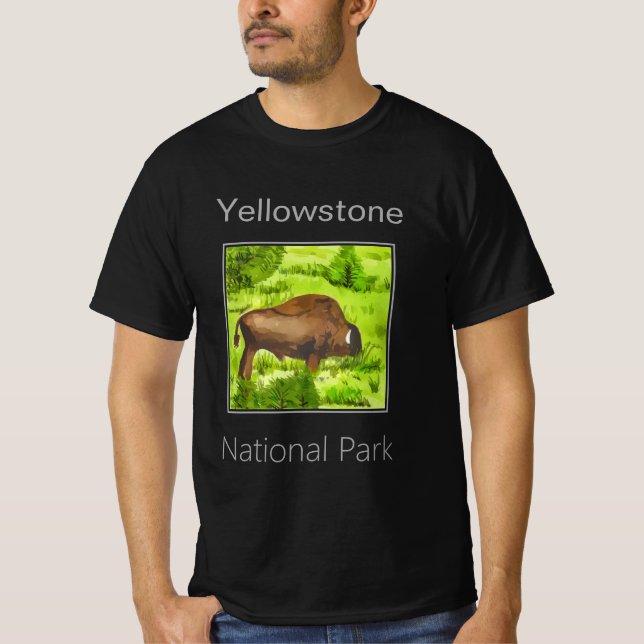 Bison, Yellowstone-Nationalpark T-Shirt (Vorderseite)