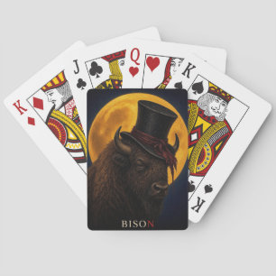 Bison-Zylinderhut-Gotischer Surrealismus Spielkarten