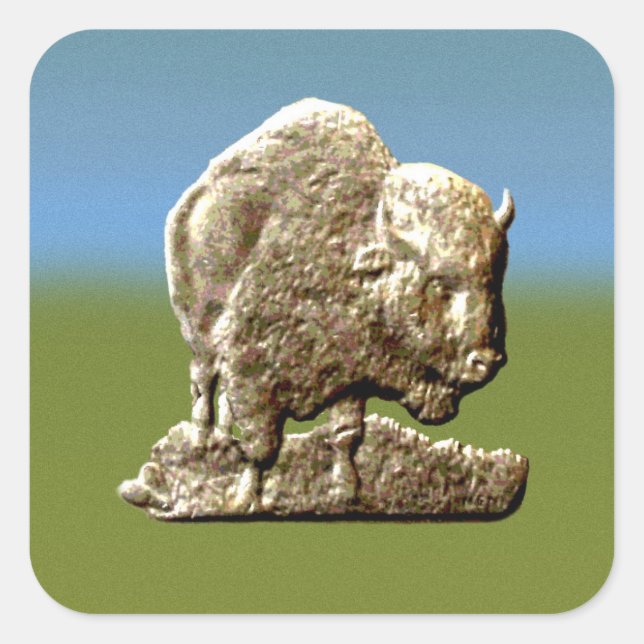 Bisonkleber Quadratischer Aufkleber (Vorderseite)
