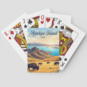 Bisons im Antelope Island State Park Utah Spielkarten