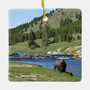 Bisons im Yellowstone-Nationalpark Keramikornament