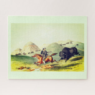 Bisons Jagdszene Puzzle