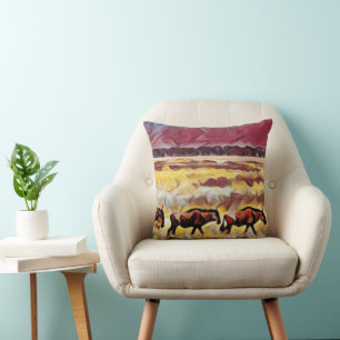 Bisons Zuhause auf der Range Pop Art, Cushi Kissen