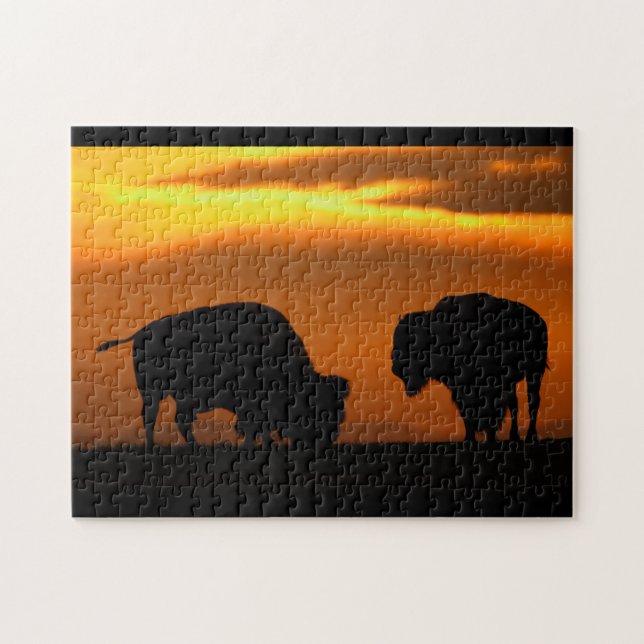 Bisonsonnenuntergang Puzzle (Horizontal)
