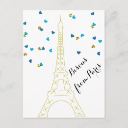 Bisous aus Paris Postcard Postkarte