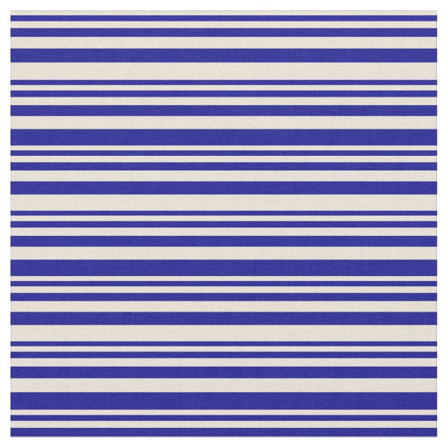 Bisque and Dark Blue Linse Muster Stoff (Nahaufnahme)