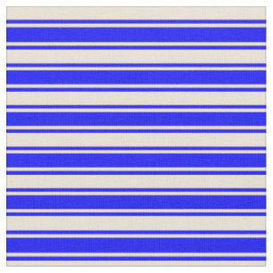 Bisque & Blue Colosed Lined Muster Stoff