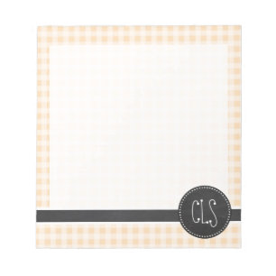 Bisque Color Gingham, Retro Chalkboard Notizblock