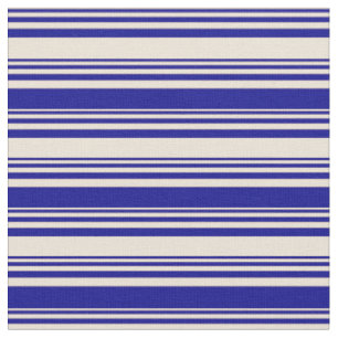 Bisque & Dark Blue Coloed Linde Muster Stoff