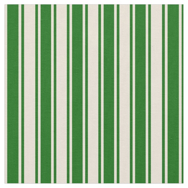 Bisque & Dark Green Colos Muster Stoff (Nahaufnahme)