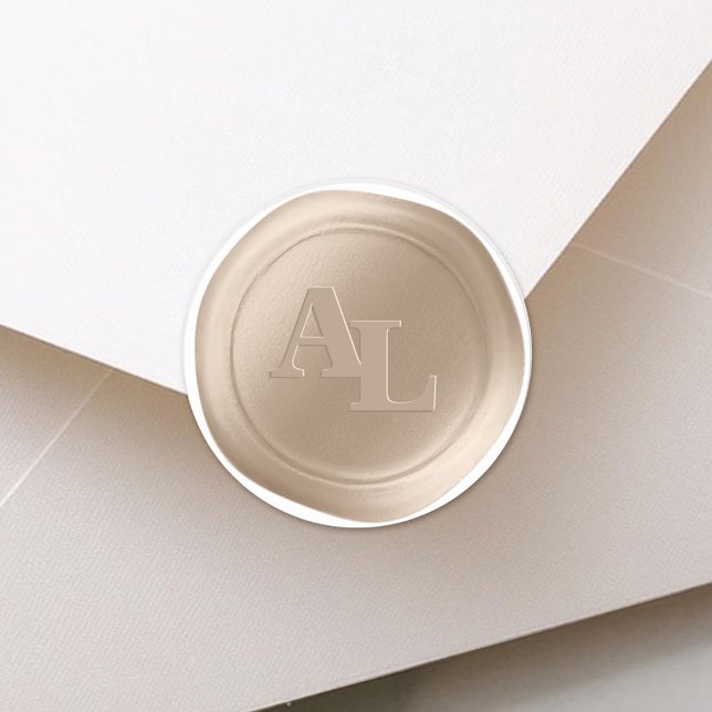 Bisque Sand Wax Siegel Monogram Wedding Stickers (Bisque Sand Monogram Wax Seal Stickers)