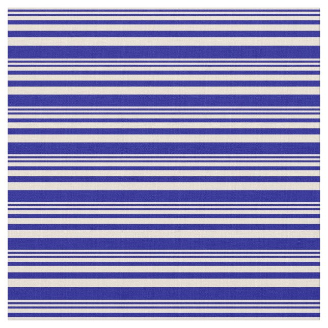 Bisque und Dark Blue Colos Muster Stoff (Nahaufnahme)