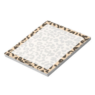 Bisquitfarbenes Leoparden-Tierdruckmuster Notizblock