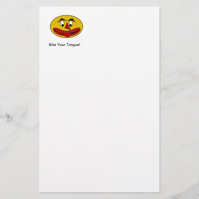 Biss deine zunge Funny Yellow Face Briefpapier (Vorderseite)