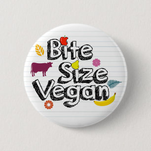 Biss-Größen-veganer Knopf-neues Logo Button