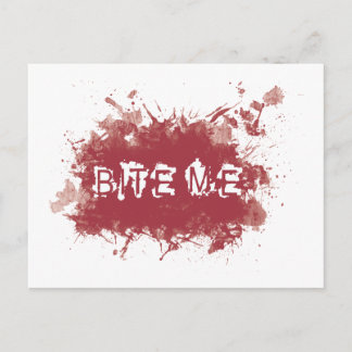 Biss mich Blutfleck Postkarte