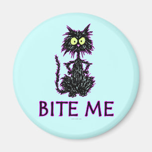 Biss mich! Designs für Cat-Geschenke Magnet