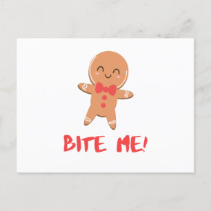 Biss mich! Gingerbread Man Postkarte