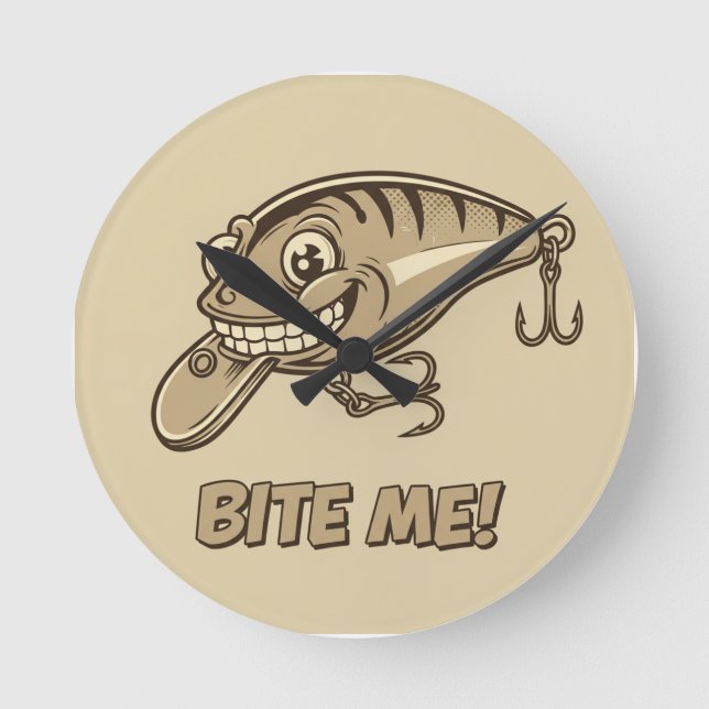 Biss mich! Lure Watch Runde Wanduhr (Vorderseite)