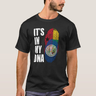 Bissau Guinean And Belizean Mix DNA Flag Heritage T-Shirt