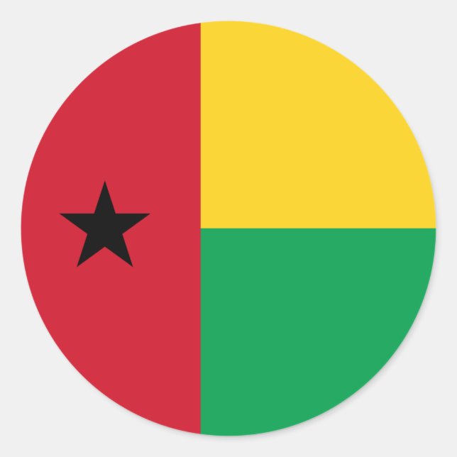Bissau-guineische Flagge, Flagge der Guinea-Bissau Runder Aufkleber (Vorderseite)