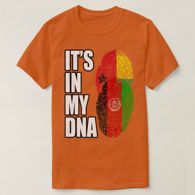 Bissau-Guineische und afghanische DNA-Fahne T-Shirt (Design vorne)