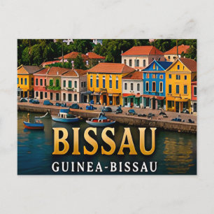 Bissaus farbenfroher Hafen und Insel-Erbe Postkarte