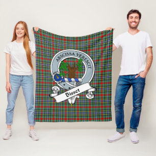 Bisset Clan Abzeichen Tartan Kariert Fleecedecke