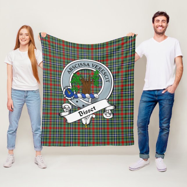 Bisset Clan Abzeichen Tartan Kariert Fleecedecke (Beispiel)