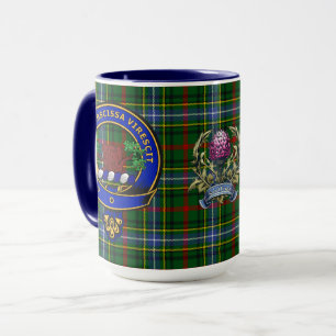 Bisset Clan Abzeichen & Tartan Tasse