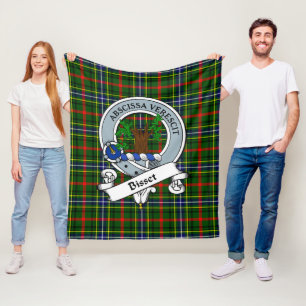 Bisset Muster Clan Abzeichen Tartan Kariert Fleecedecke