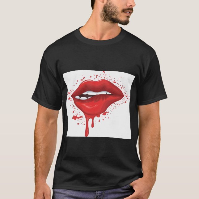 Bissige Lippen T-Shirt – Selbstbewusst, Stylisch & (Vorderseite)