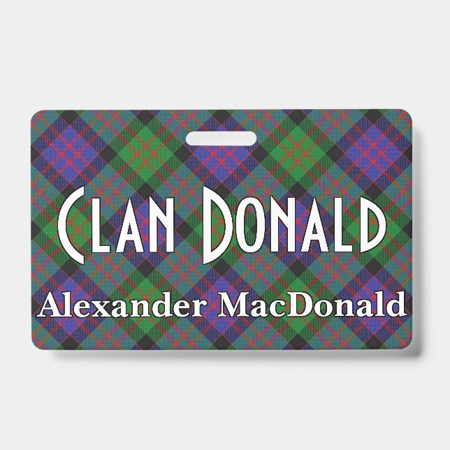 Bissiger Clan-Donald MacDonald Tartan Ausweis (Vorderseite)