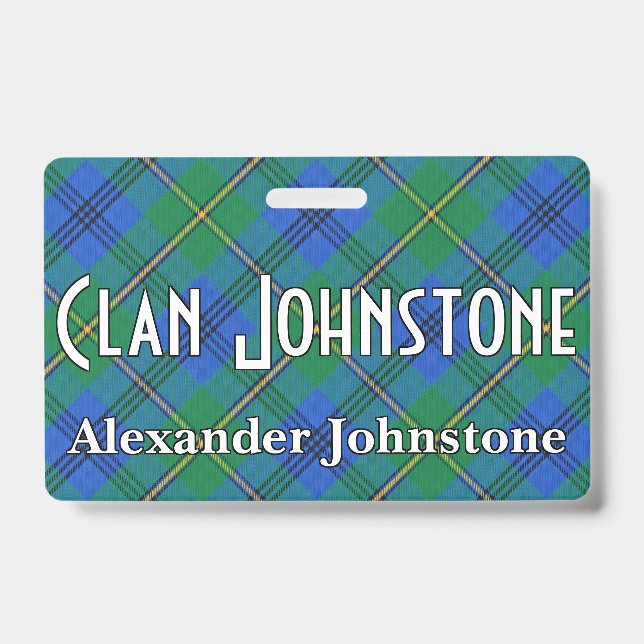 Bissiger Clan Johnstone Johnston Tartan Ausweis (Vorderseite)