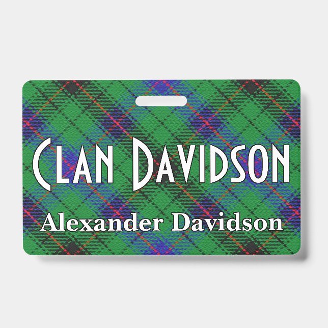 Bissiger ClanDavidsonTartan Ausweis (Vorderseite)