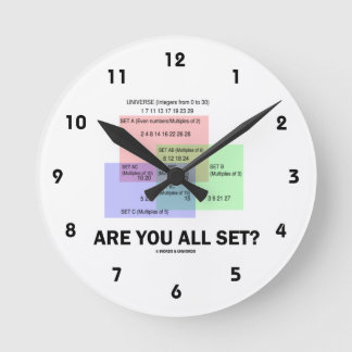 Bist du alle Set? (Mathematik Set Theory Attitude) Runde Wanduhr