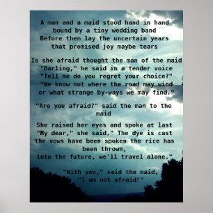 BIST DU ANGST, SAGTE DER MANN DAS MAID-Gedicht? Poster